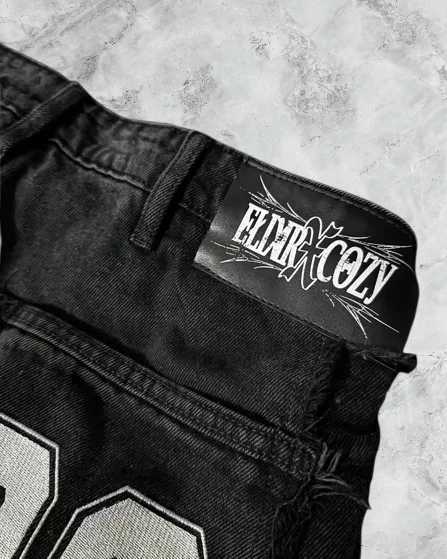 Vintage Patchwork Stripe Embroidery Raw Edge Jeans Y2K Mens Zipper Detachable Patchwork Baggy Jeans Low Waist Wide Leg Trousers Z250605