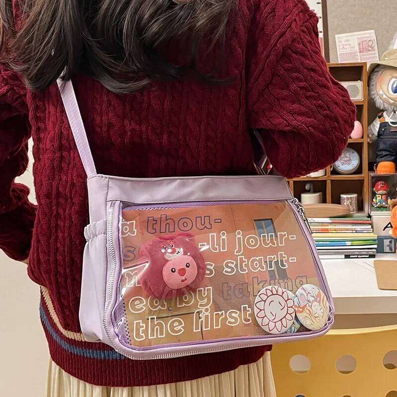 Richme Subculture Women Ita Bags Casual Daily Commute Students Crossbody Shoulder Bag Haruku Dopamine Transparent Bolso Mujer