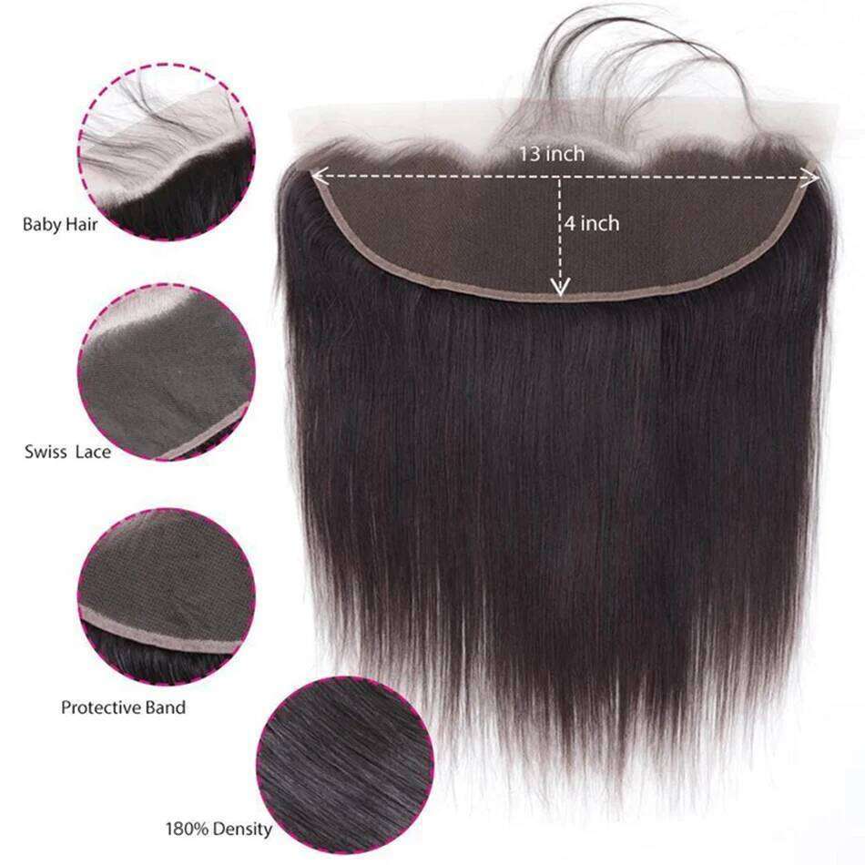 Clossure Bone Straight Human With Closure Bundles With13x4 Frontal Tissage Humain Hair Extensions