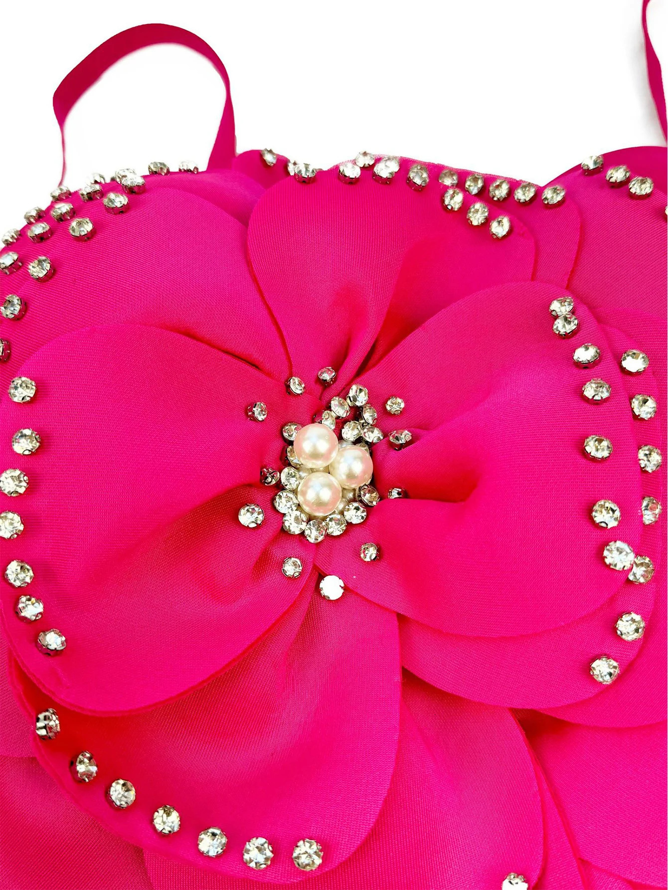 Sexy pink white flower corset crop top women clothing summer body cropped beading bra club party tops woman halter tank top 250530