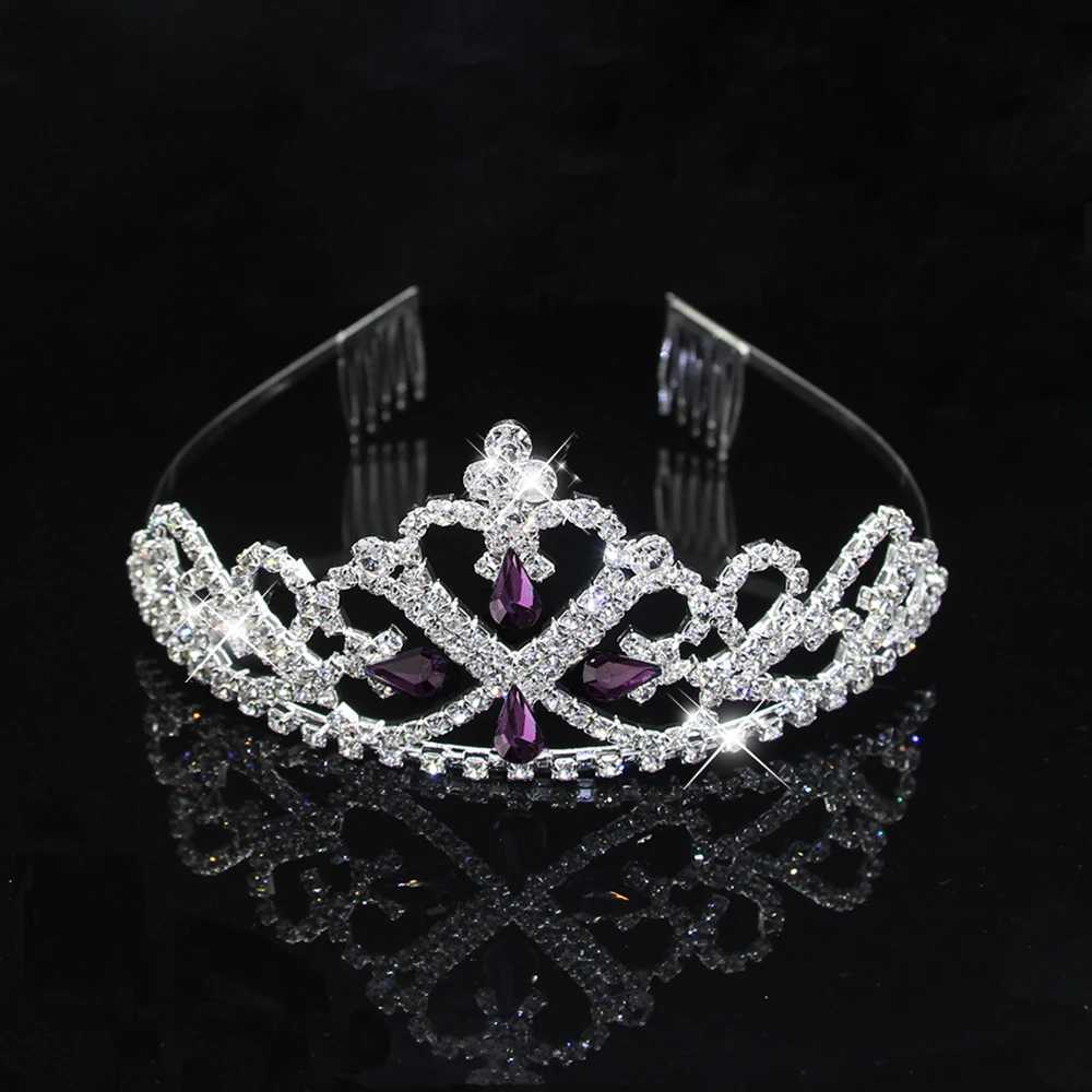 AINAMEISI New Blue Crystal Tiara Wedding Crown Headband Women Girls Rhinestone Pageant Party Bridal Hair Jewelry Accessories Z250605