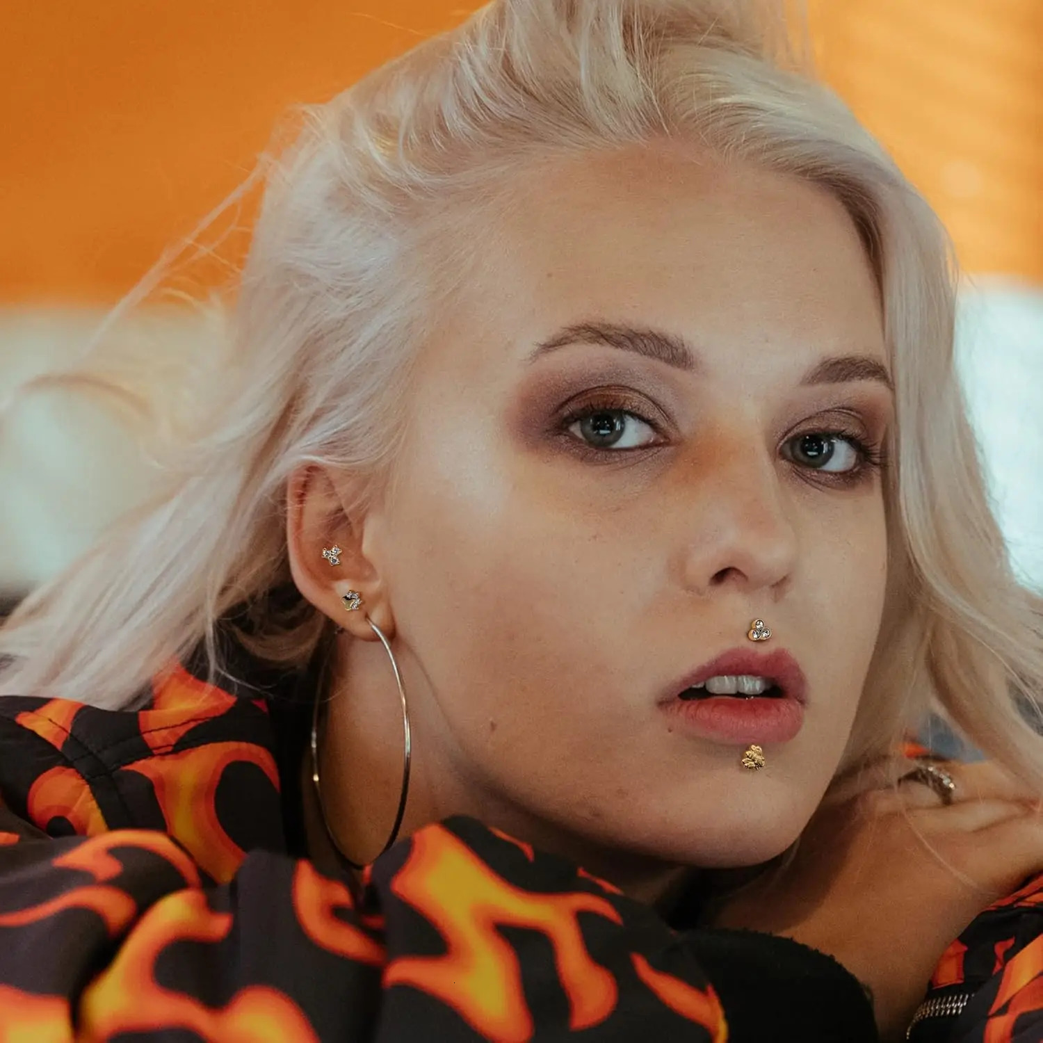 Drperfect 12Pcs Nose Piercing for Women Men Steel Internally Threaded Labret Lip Piercing Conch Helix Piercing Jewelry 250605