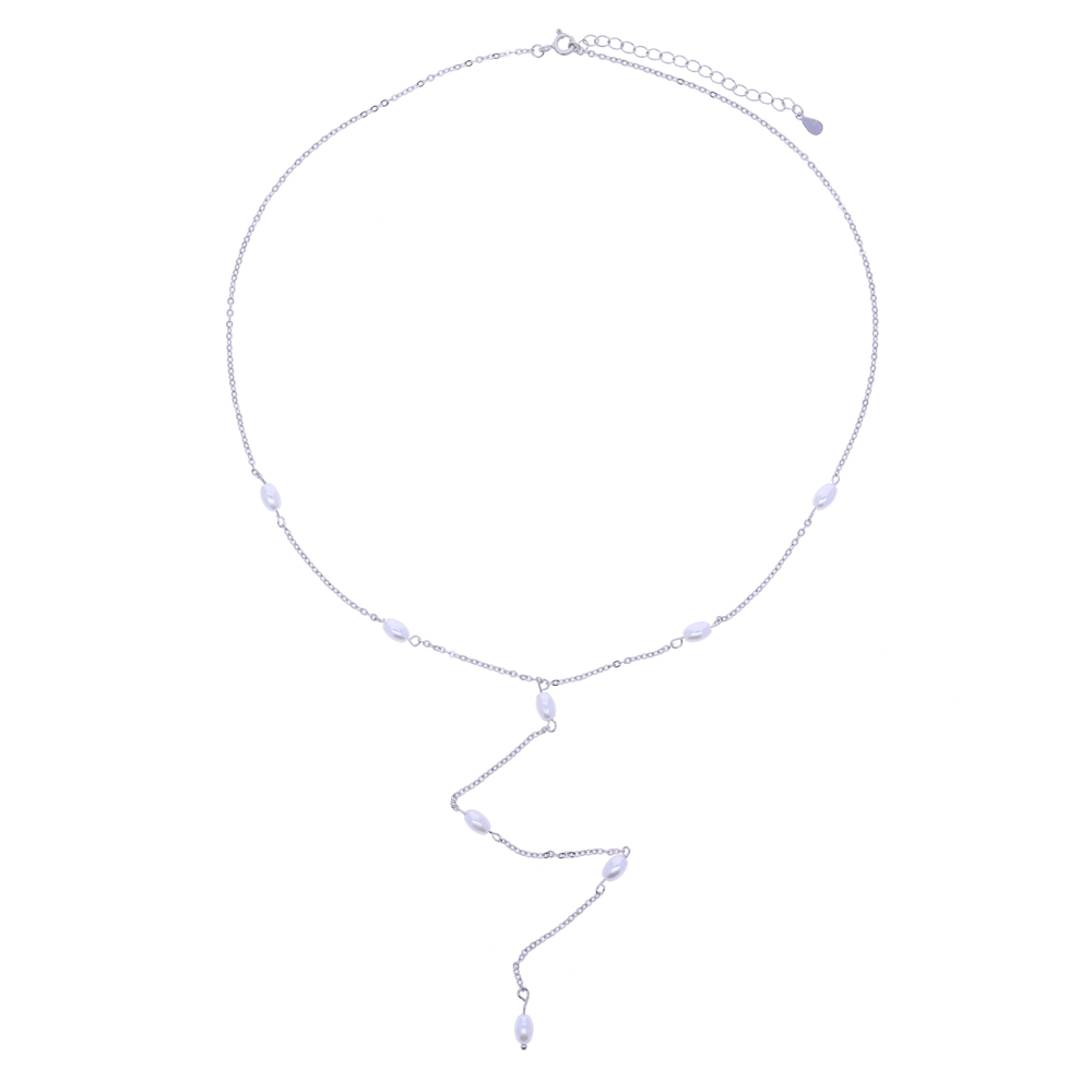 ATJMLADY 2025 NEW design real 925 Sterling Silver Women Pearl Paved Long Chain Drop Pendant Y Shaped Necklaces Fashion Gifts