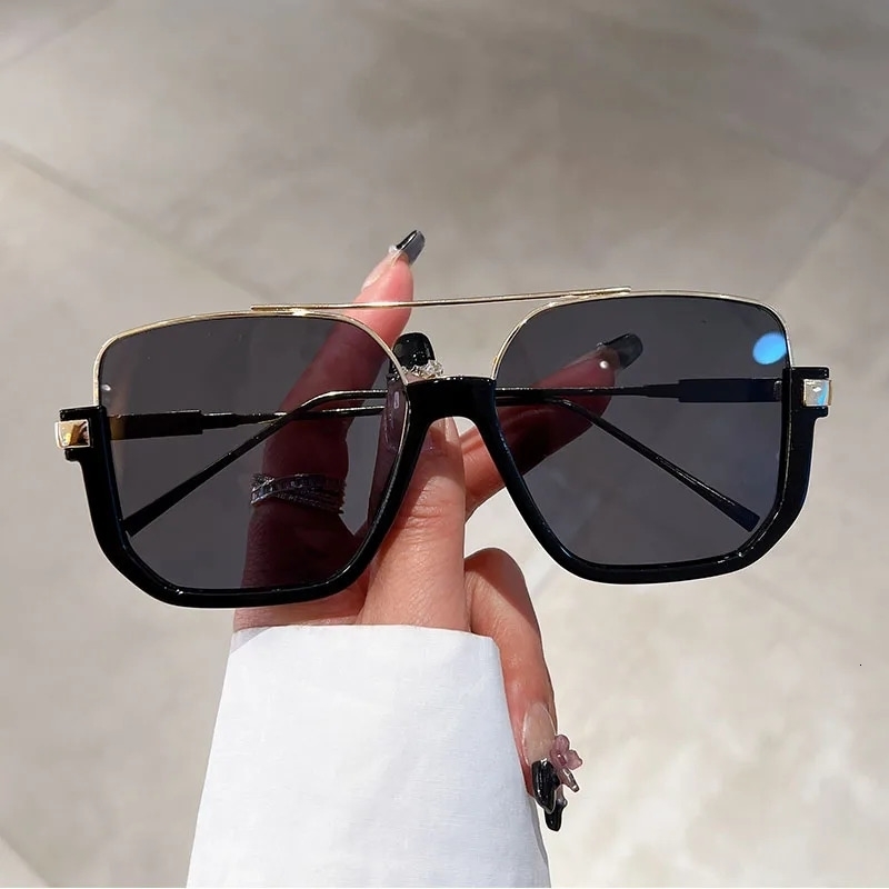 Vintage Oversized Sunglasses Fashion Men Women Square Shades Eyewear Trendy Ins n UV400 Sun Glasses y250519