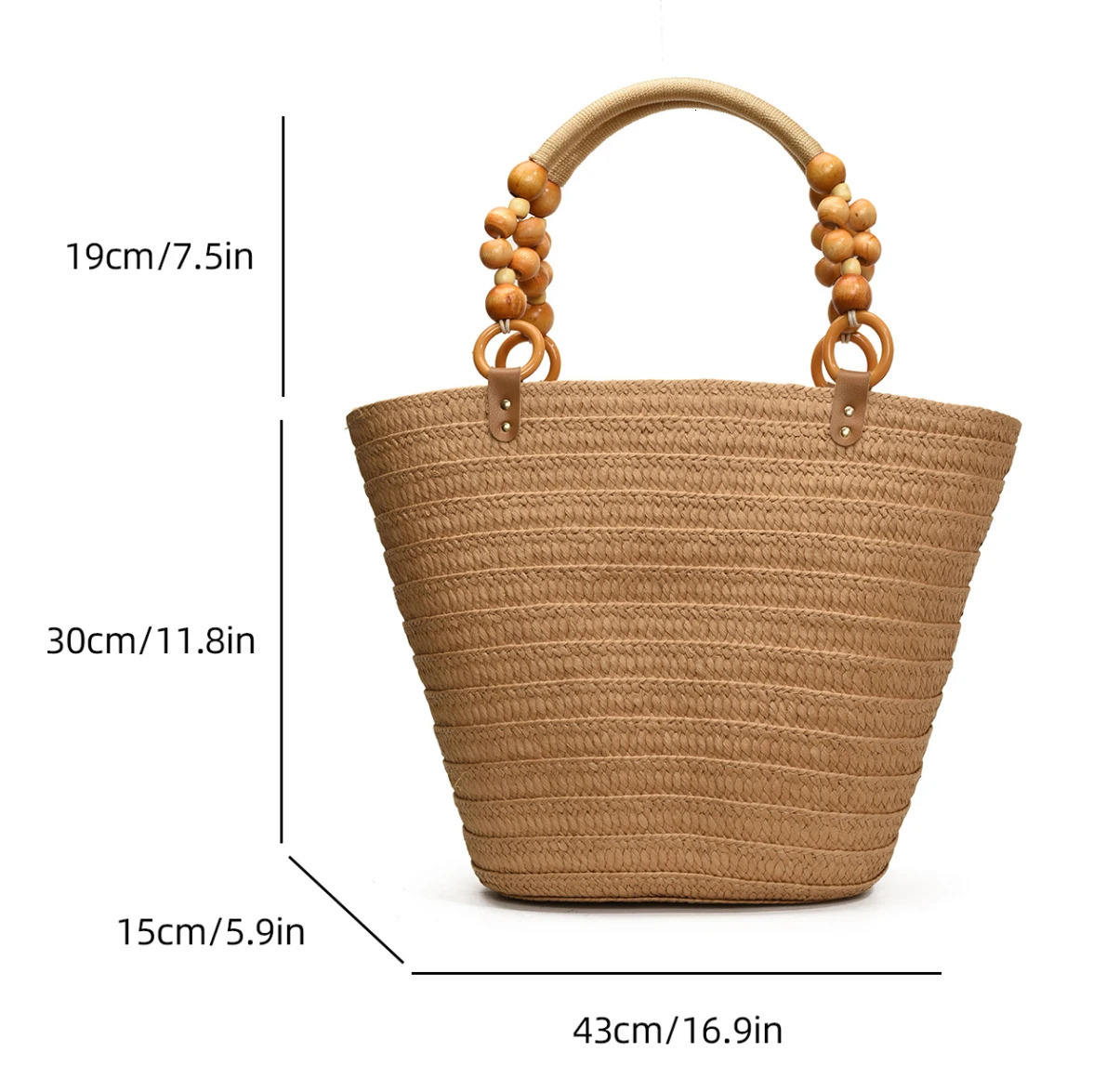 Straw Beach Bag Large Capacity Shoulder Bag For Women Summer Handbag Shopper Basket 250530