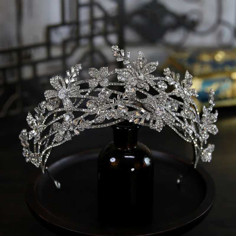 Wedding Hair Tiara Crystal Rhinestone Luxury Fashion Bridal Crown Flower Diadem Headband Hair Accessories Headdress Head Jewelry Z250605