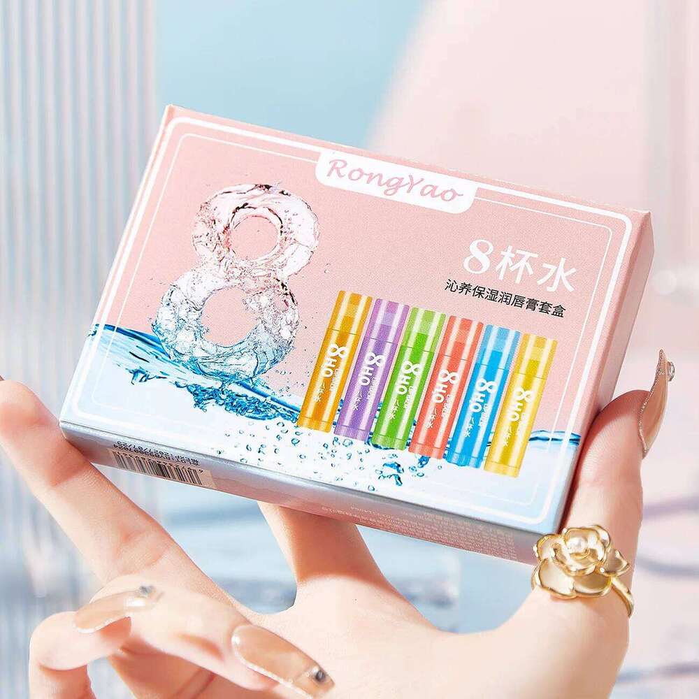 6pcs/Set Fruits Lipstick Sets Moisturizing Lip Balm Kit Orange Grape Aloe Strawberry Brightening Hydrating Lips Skin Care free shipping
