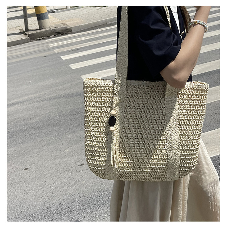 New Large Capacity Handbag, Women's Straw Bag, Shoulder Bag, Summer Beach Vacation Multi functional Designer Crossbody Bag