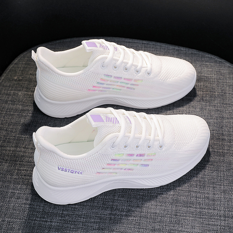 Casual Shoes Flyknit Women S Spring New Casual Soft Sole Lightweight Running Travel Shoes Breathable Sports Comfortable Ddmysaturn