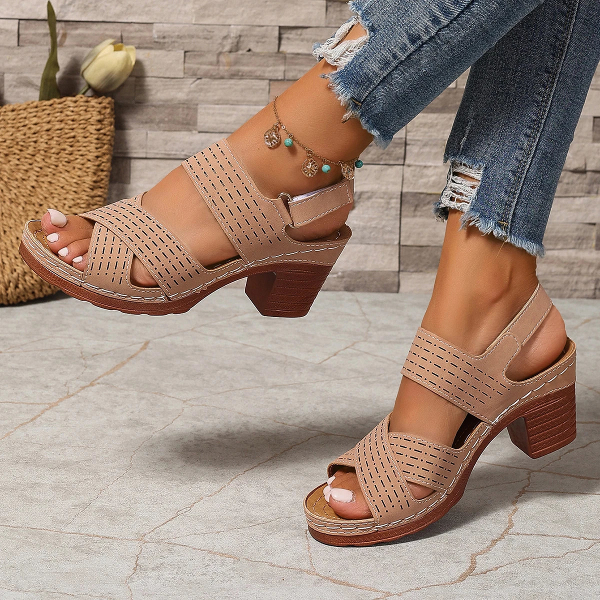 Summer Wedges Sandals Women 2024 Fashion Non Slip Beach Shoes Woman Lightweight Casual Platform Comfortable Sandals Women 250605