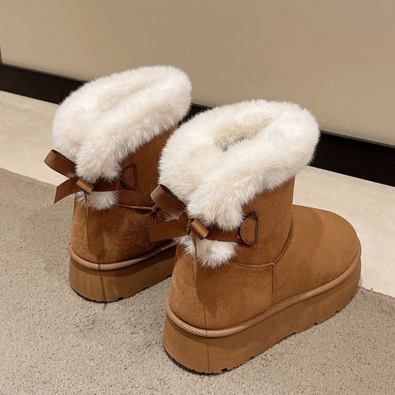 Designer 2025 free shipping autumn winter new female designer soled and plush thick snow large size warm short boots, cotton shoes brown black