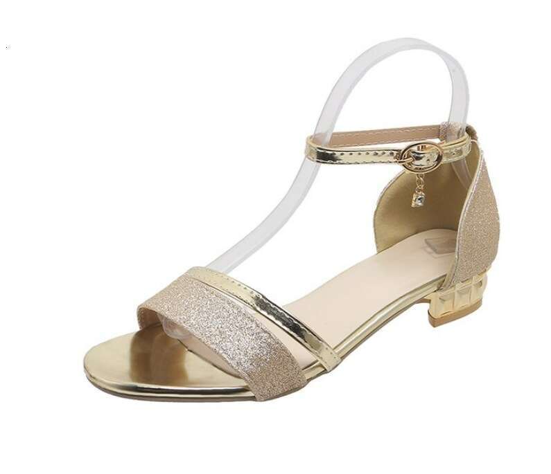 Summer 2025 Women's New Glitter Fashion Strap, Open Toe Large Roman Sandals, Casual Women's Shoes