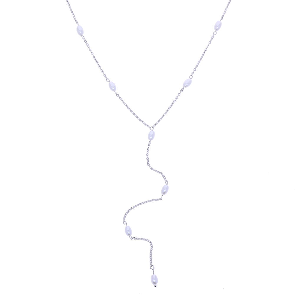 ATJMLADY 2025 NEW design real 925 Sterling Silver Women Pearl Paved Long Chain Drop Pendant Y Shaped Necklaces Fashion Gifts