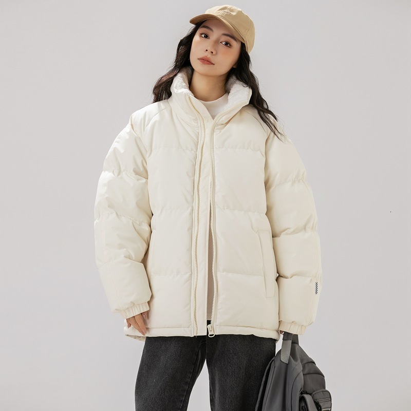 Ddmyoutdoor Thickened Warm Stand Up Collar Cotton Solid Color Unisex American Trend Versatile Korean Version Jacket Bread Jacket Jackets