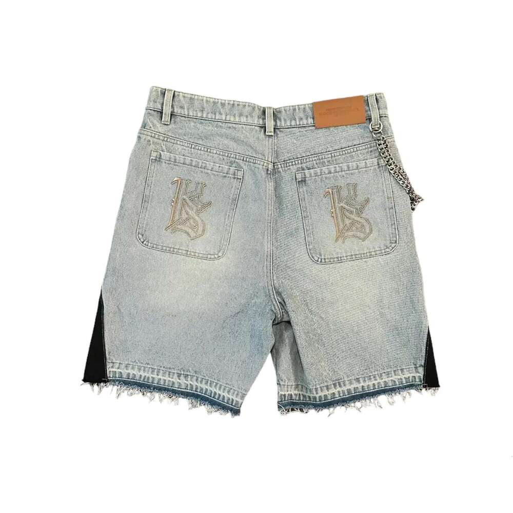 American Style Denim Y2K Harajuku Hip Hop Cartoon Embroidery Loose Sports Shorts