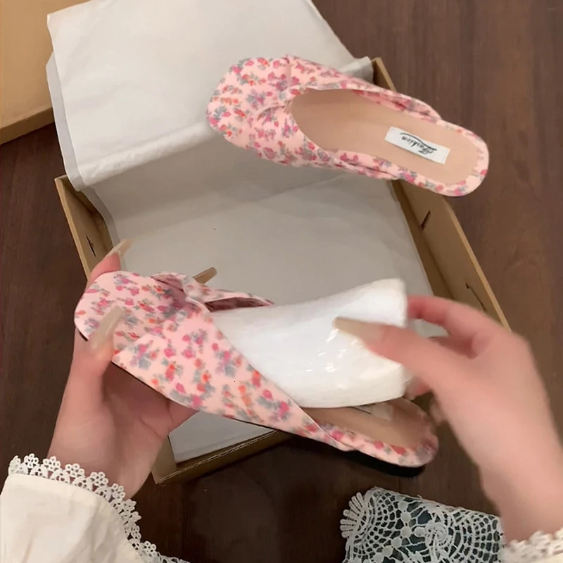 Summer Womens Beach Vacation Slippers Fashion Flower Flats Slides Party Dress Candy Color Female Shoes 250605