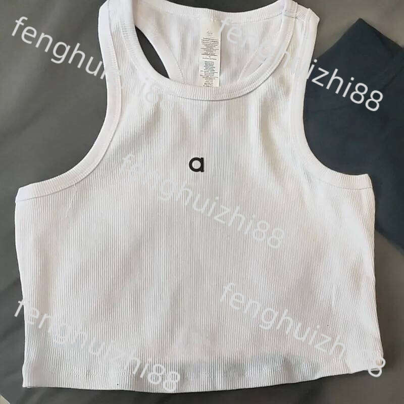 Designer Tank Top Alotop Woman Ribbed Cropped Sports Vest Knitted Casual Sleeveless Yoga Bra Fitness Running Sweat Tops Tank Cdd Ffd