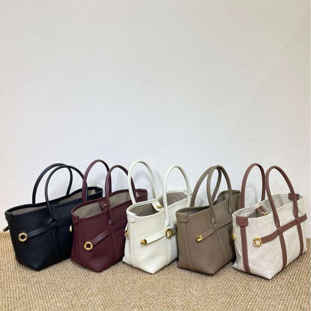 Old Money Summer Lazy Style Linen and Leather Tote Basket Shoulder Casual Shopping Bag