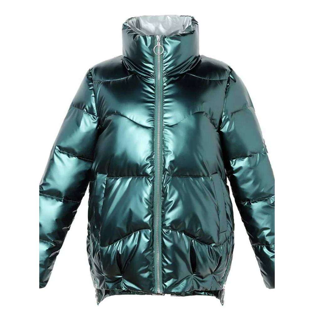 Light-reflecting Jacket Women Winter Warm Bread Parka Short Padded Casual Thick Stand-callor Oversized Cotton Coat Femme Parkas