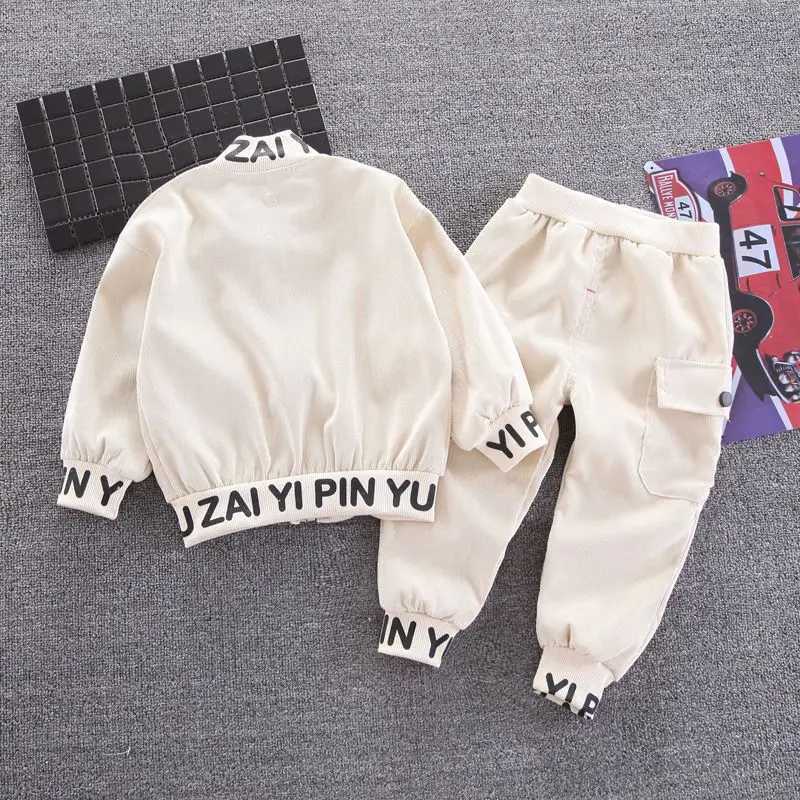 Boys Spring Clothing Set New Korean Edition Baby Spring and Autumn Coat+T-shirt+pants Casual Childrens 3-piece Set R250606