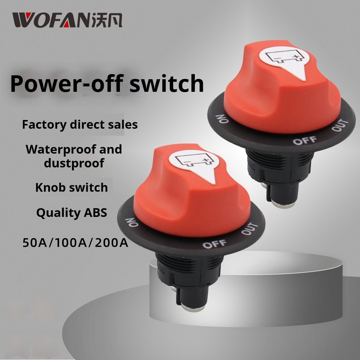 DC Off Yacht RV Battery Power Control Knob Main Switch 2 Pack