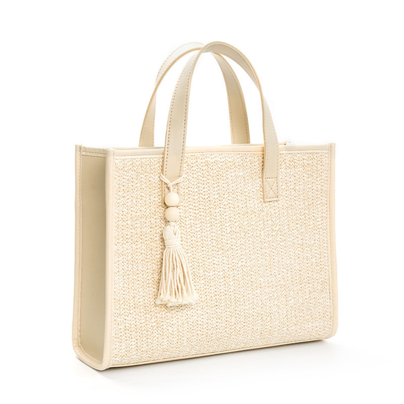 Straw bag vacation style summer women's woven bag large capacity designer shoulder bag casual French women's handbag
