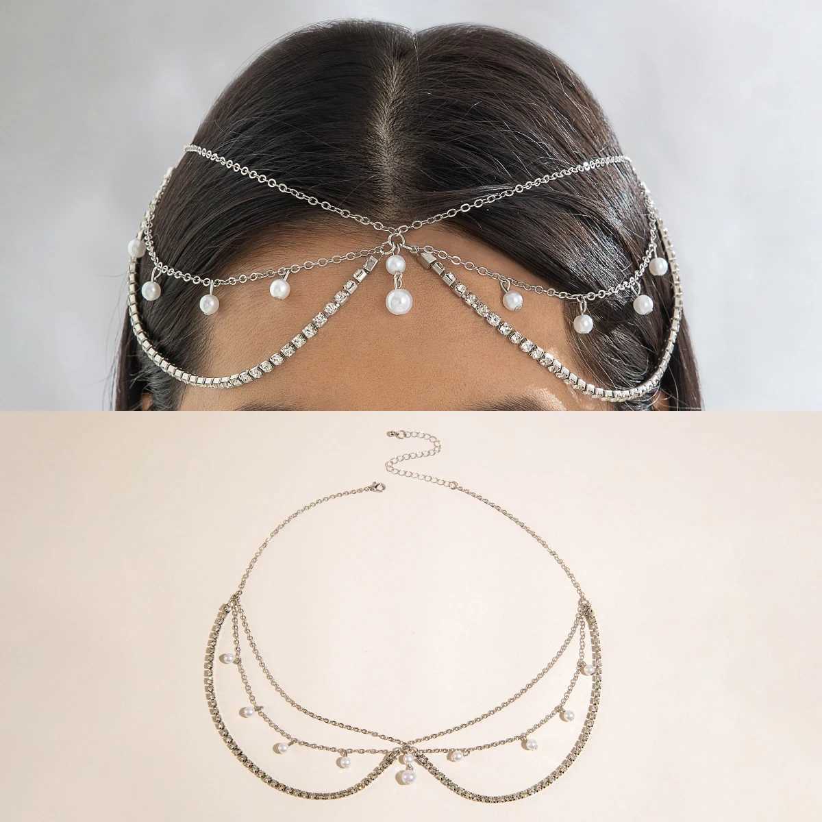 Tocona Bohemian Girls Hair Band Tassel Alloy Wave Pearl Round Multi-layer Wedding Supplies Womens Hair Accessories 28491 Z250605