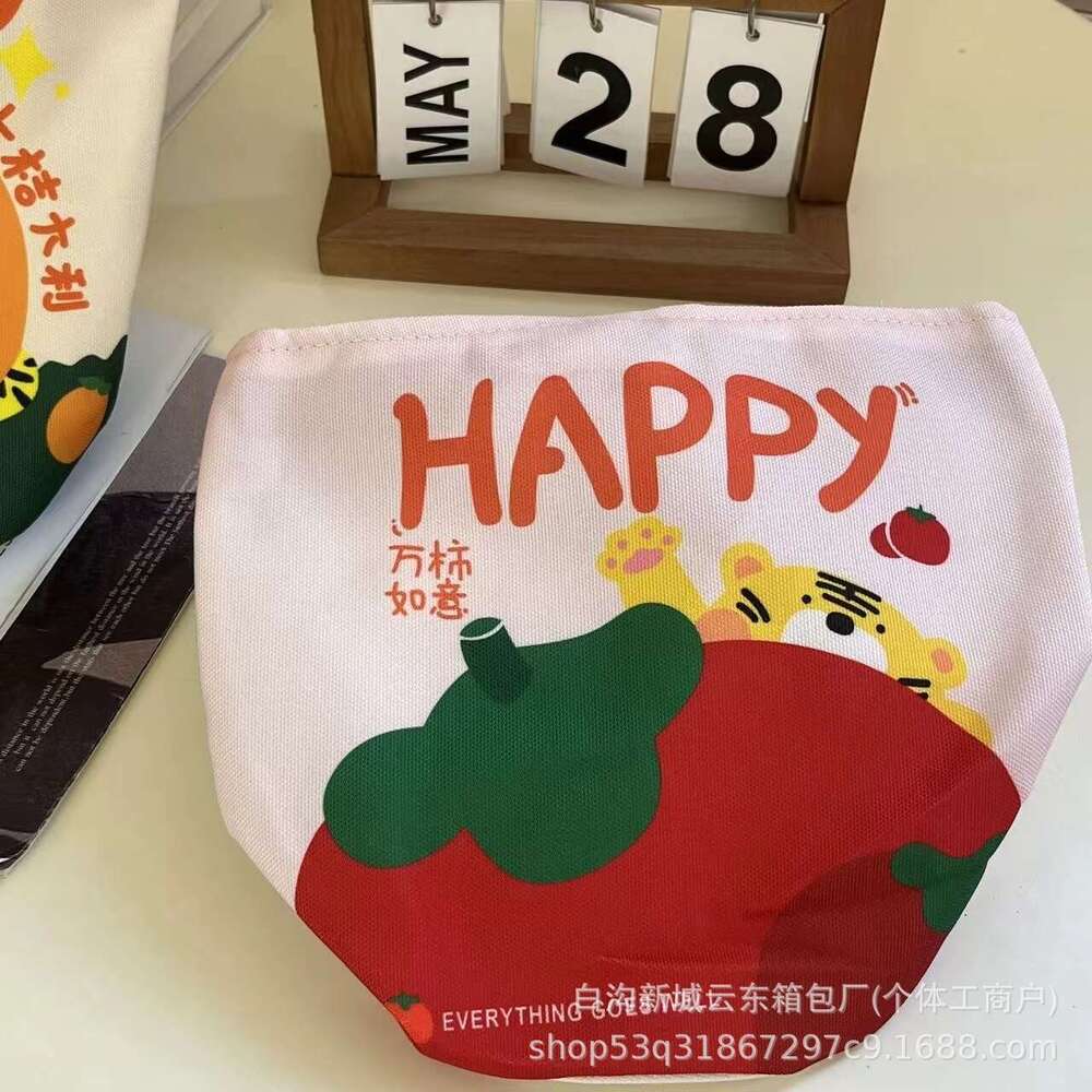 Bucket Handheld Outdoor Ins Canvas Cute Print Girl Phone Women's Bag