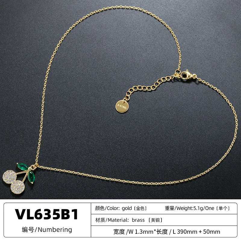 ZHUKOU Copper And Enamel Oil Drip Craft Red Cherry Pendant Necklace For Women Personalized Jewelry Gift VL635 Y250605
