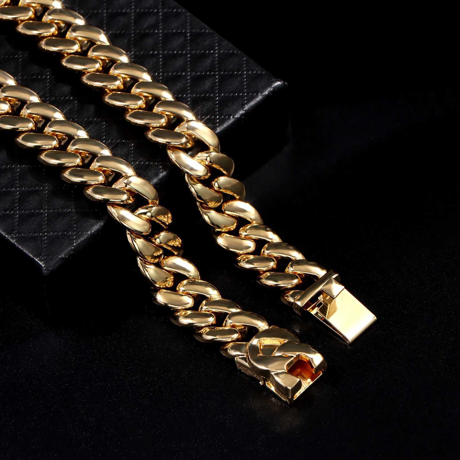 7/8/9inch Gold Color Cuban Link Chain Bracelets Men Women Hiphop Chunky Miami Cuban Chain Bracelet Wristband Punk Jewelry W250606
