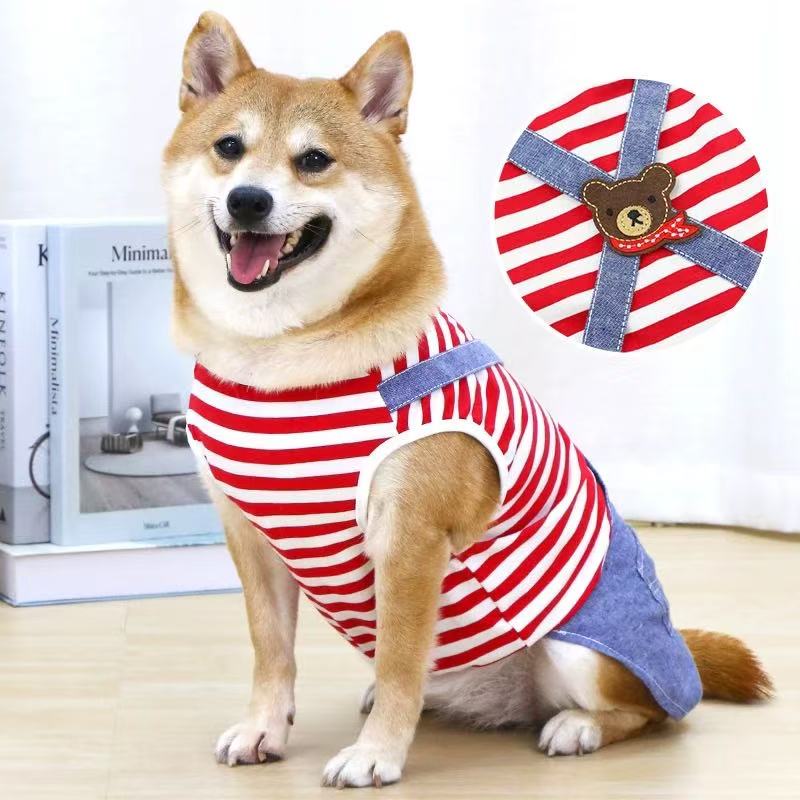 T00394 Pet dog clothes spring and autumn style Shiba Inu Schnauzer medium-sized dog small dog clothes 2025 new thin spring clothes