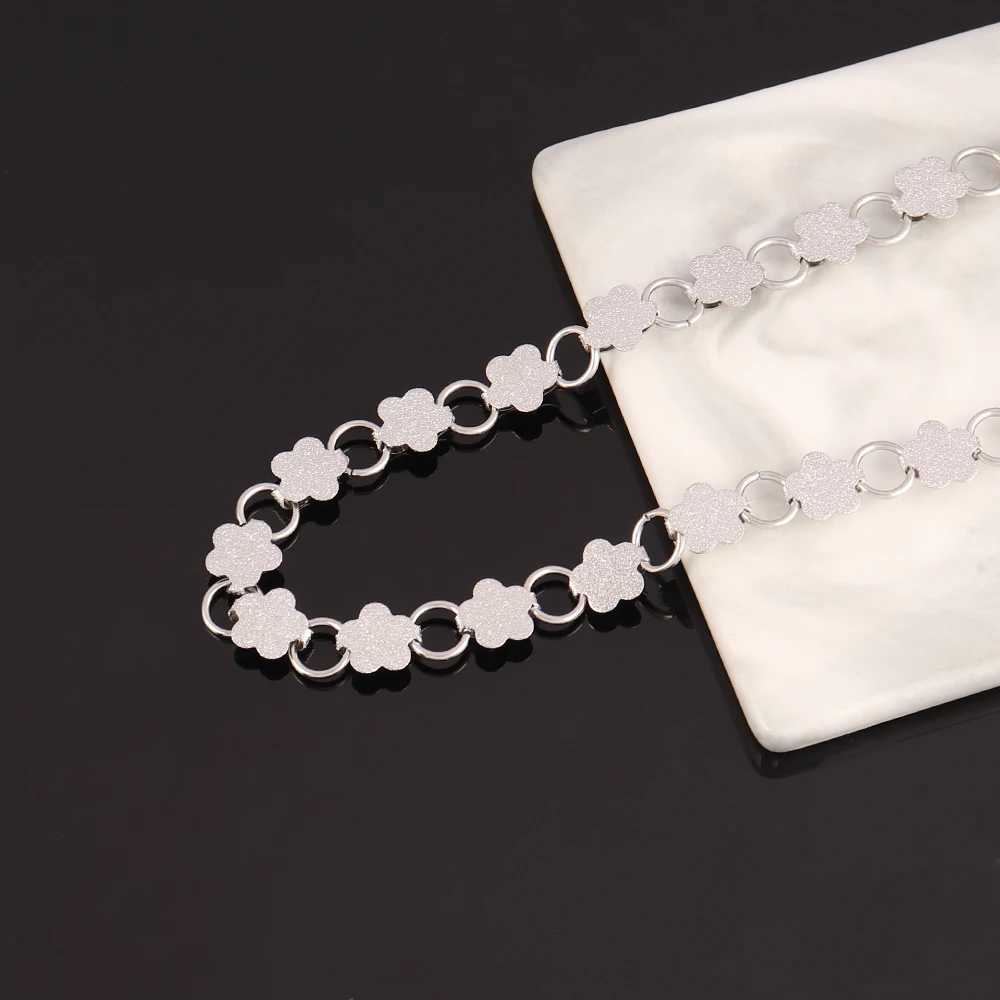 316L Stainless Steel Flower Necklace For Women Fashion Simple Flower Chain Necklaces Jewelry Gift Y250605