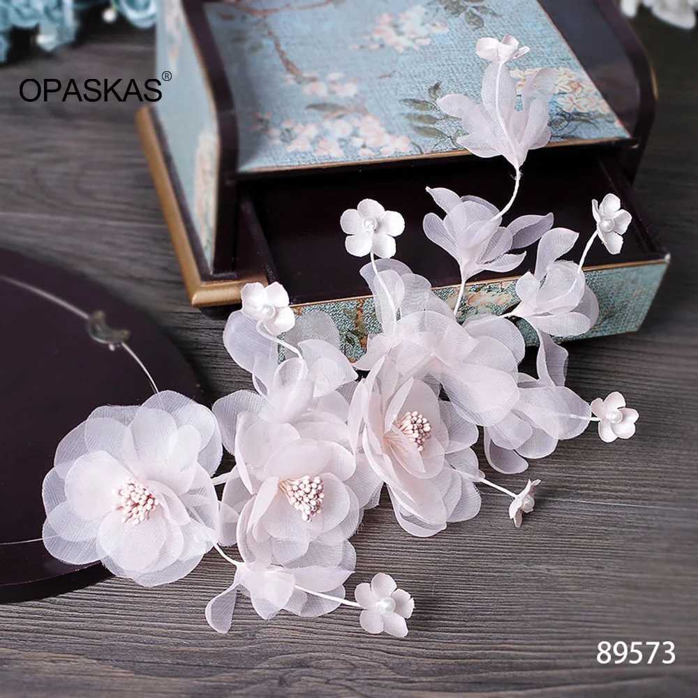 Handmade Hairbands Wedding Hair Accessories For Women Tissue White Flower Pearl Headbands Tiaras Bridal Prom Headpiece Jewelry Z250605