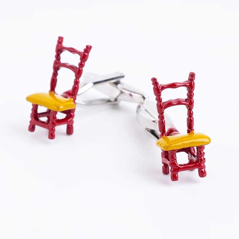 Novelty Mens Cufflinks Funny Chair Red Green Yellow Colors Cuff Links Toy Jewelry For Party Birthday Gift Wholesale Retail W250606