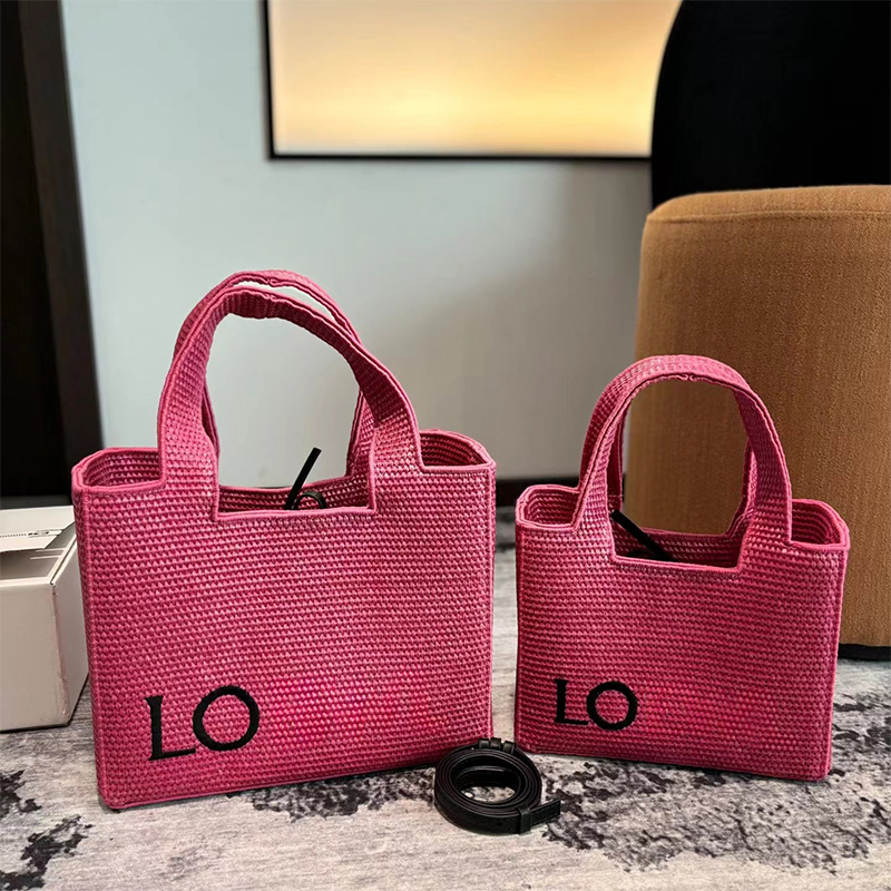 Shoulder Bags Designer Woven horizontal tote hand-held single shoulder diagonally crossing beach large capacity shopping bag