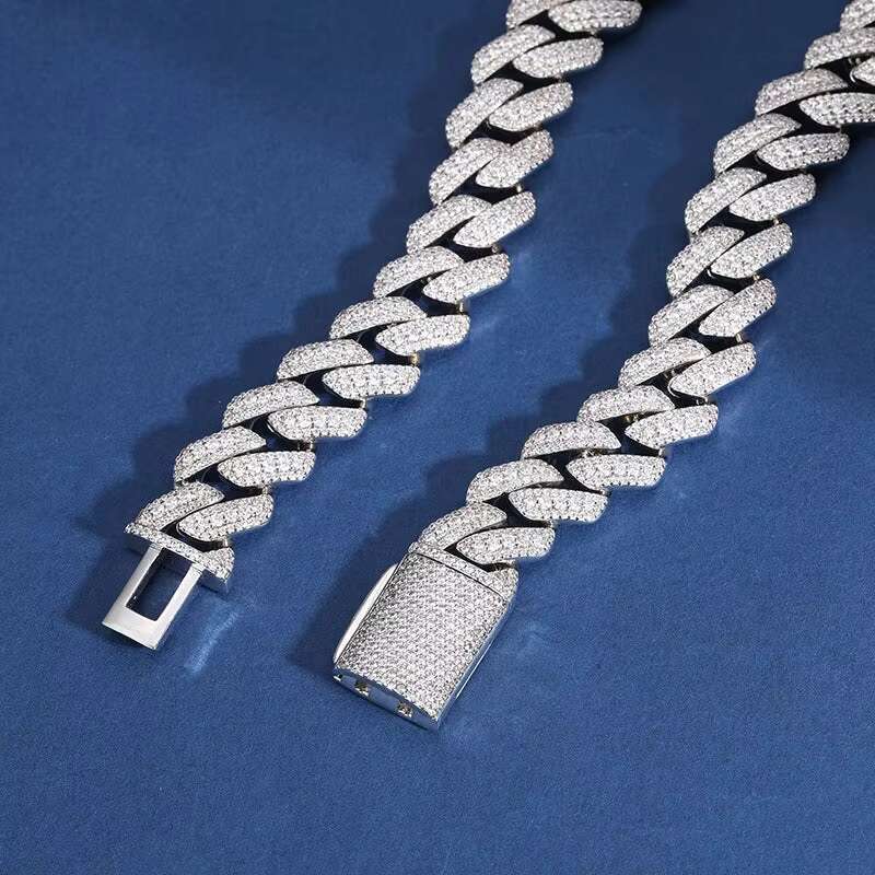 All Moissanite Cuban Hip Hop Chain Necklace For Men Iced Out Hip Hop Rapper Necklace For Women Miami Cuban Jewelry Party Gifts