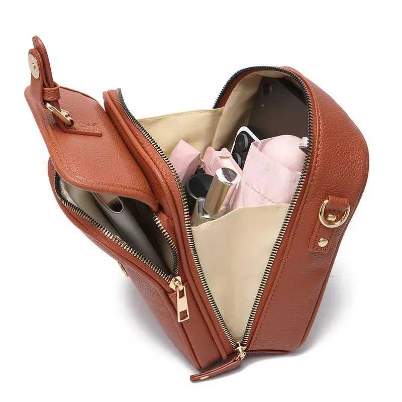 Vintage Womens Bag With Card Holder Versatile Practical Shoulder Bag Double Layer Large Capacity Women Crossbody Messenger Bags M250606