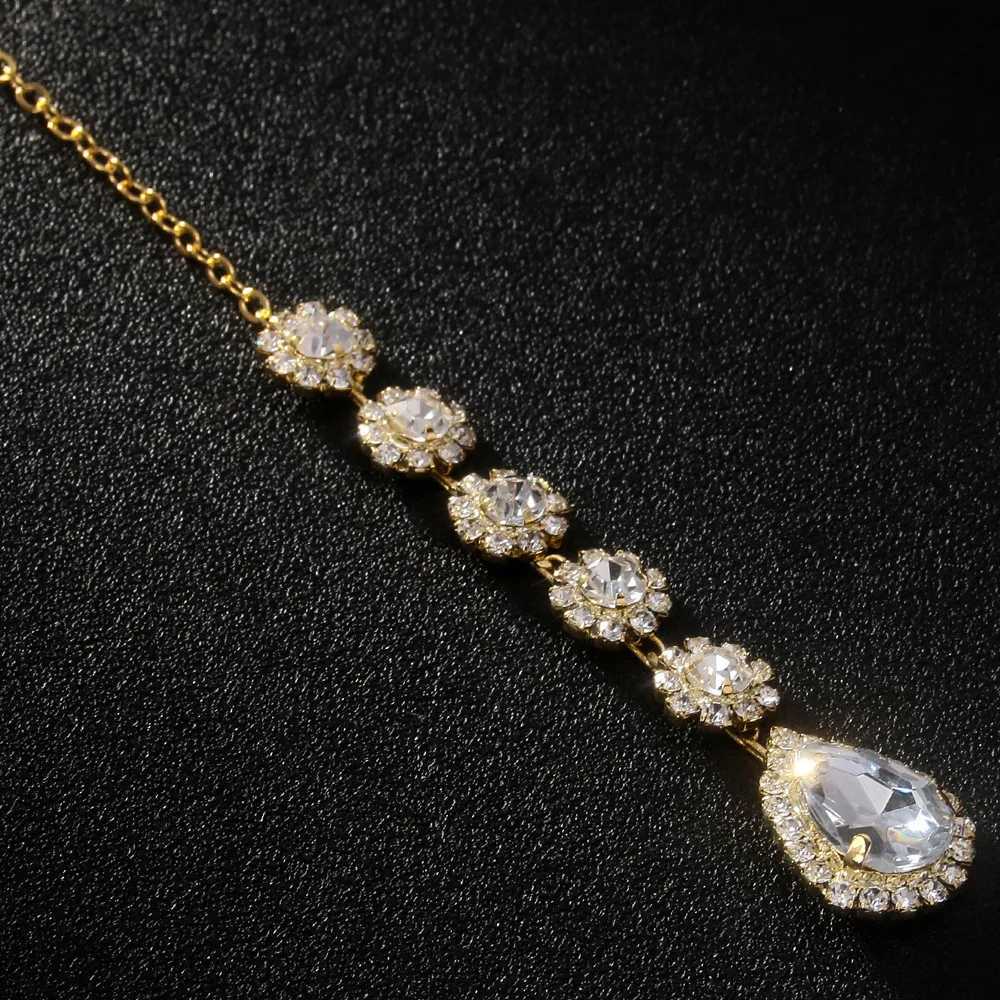 Stonefans Vintage Teardrop Forehead Chain Maang Tikka Indian Jewelry Exquisite Hairpin Boho Rhinestone Hair Jewelry Wedding Z250605