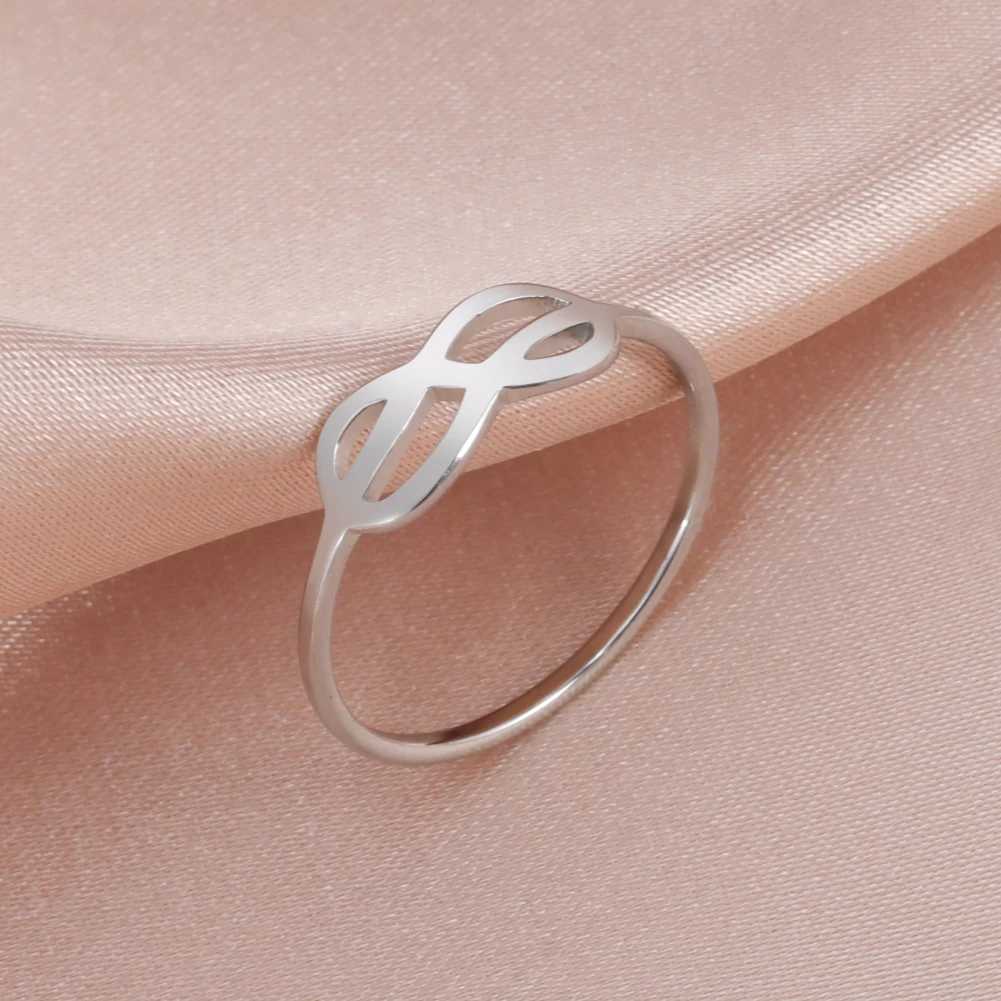 COOLTIME Infinite Knot Ring Stainless Steel Vintage Simple Rings Women Fashion Asymmetry Minimalist Ring Friendship Jewelry W250606
