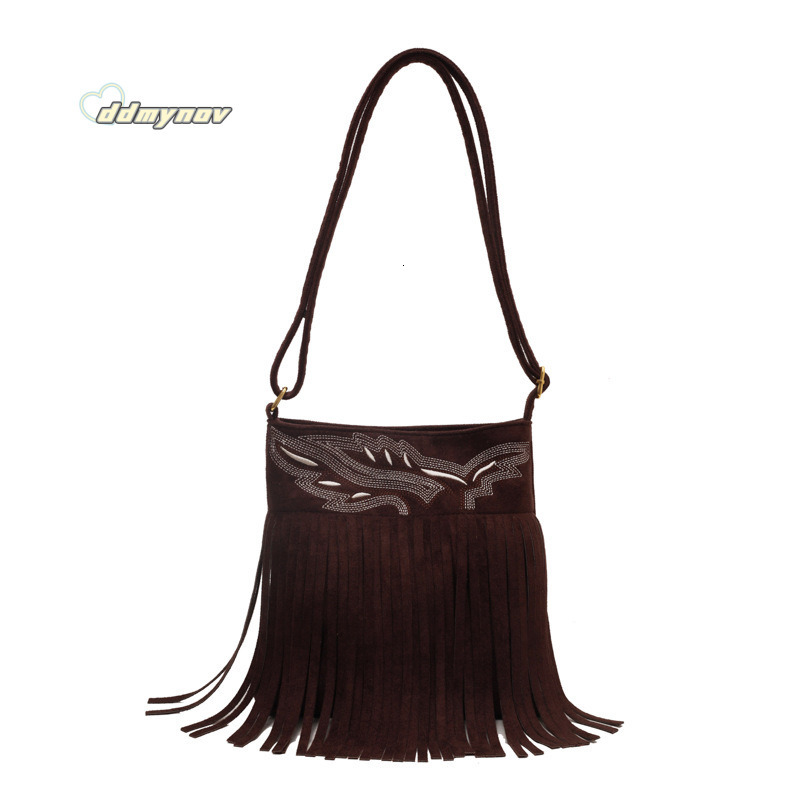 French Style Bucket for Women 2024 Autumn New Trendy Versatile Soft Leather Shoulder Crossbody Tassel Bag ddmynov
