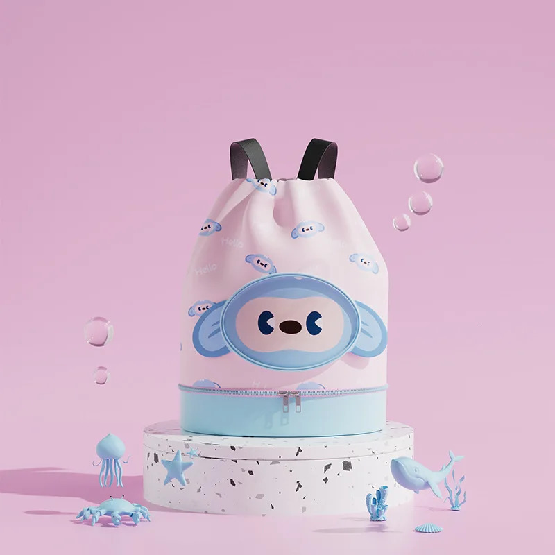 Summer Cartoon Childrens Dry And Wet Partition Bag With Shoes Compartment Swimsuit Storage Beach Shoulder Swimming 250605