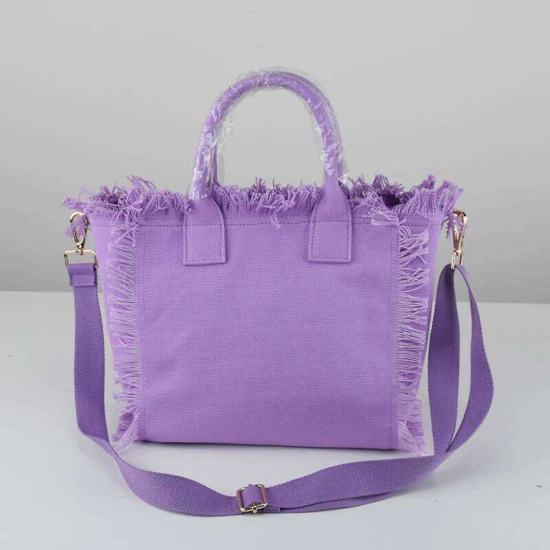 Spring And Summer Leisure Holiday Tassel Design Small Shoulder Can Be Custom Travel Bag Large Capacity Thick Canvas Han