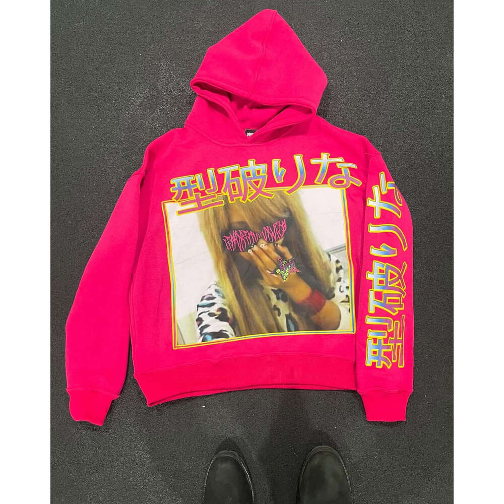 Hoodie with Printed Pattern Long Sleeve Pullover Street Fashion Y2K ddmypluto