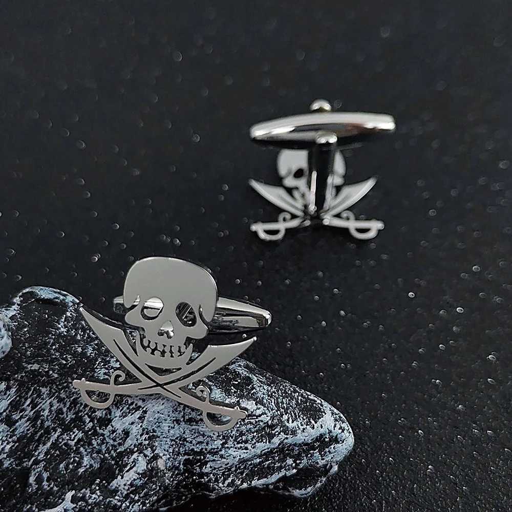 Stainless Steel Skull Cufflinks Mens French Shirt Cuff Links Buttons Gothic Jewelry Accessories Birthday Gifts for Boyfriend W250606