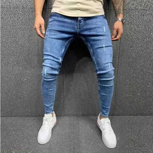 Mens Jeans Casual Skinny Pants Stretch Denim Trousers Male Slim Fit Straight Pants Fashion Jeans Soild Pencil Pants Man ClothingC250606
