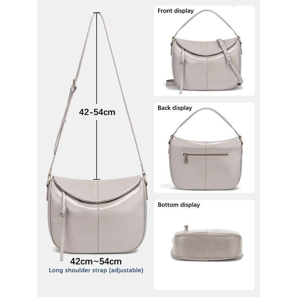 Zency Soft Genuine Leather Hobo Bag Simple Fashion Tassel Handbag Women Large Crossbody Shoulder Bags For Commuter Shopper