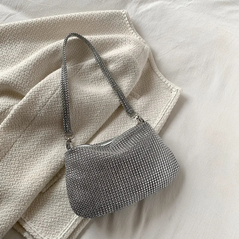 Fashion Rhinestones Evening Clutch Bag Shiny Crystal Female Dinner Party Wedding Purses Handbag Shoulder Underarm Bags 250605