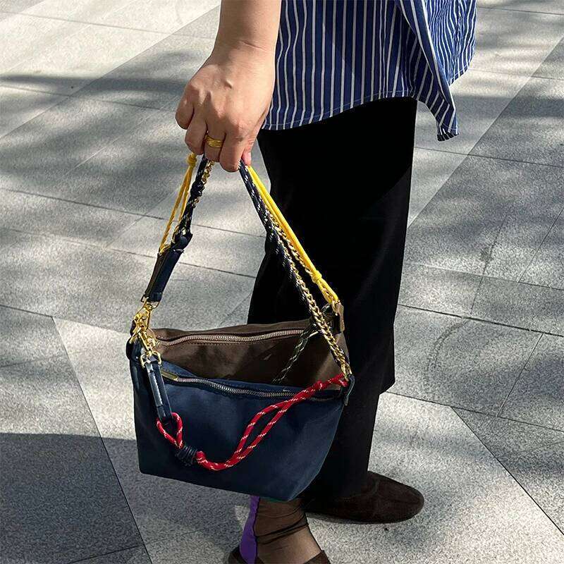 Brand Handbags Contrast Color Surf Rope Shoulder Messenger New Large Capacity High Quality Underarm Bag Women's Bags
