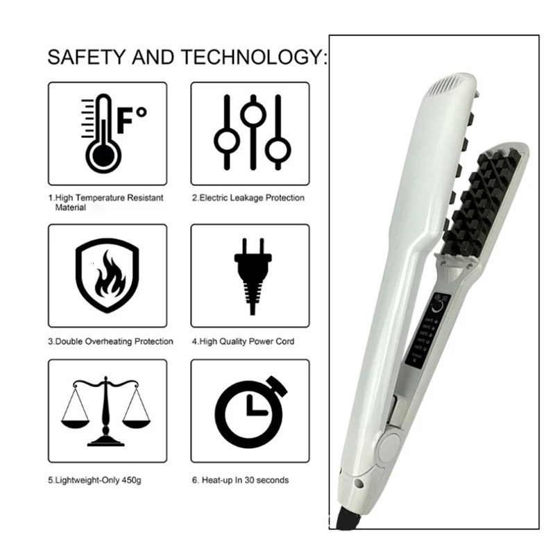 3D Grid Hair Crimper Professional Fluffy Iron Increase Volume Ceramic Hair Tool Hair Waver Styling Crimping Pliers 250605
