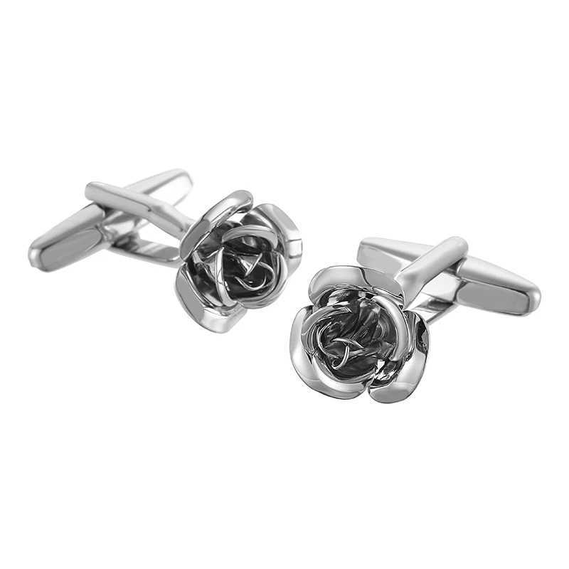 Classic Mens French Shirt Cufflinks Colorful Love Rose Blocks Cuff Buttons Business Suit Accessories Jewelry Gifts W250606